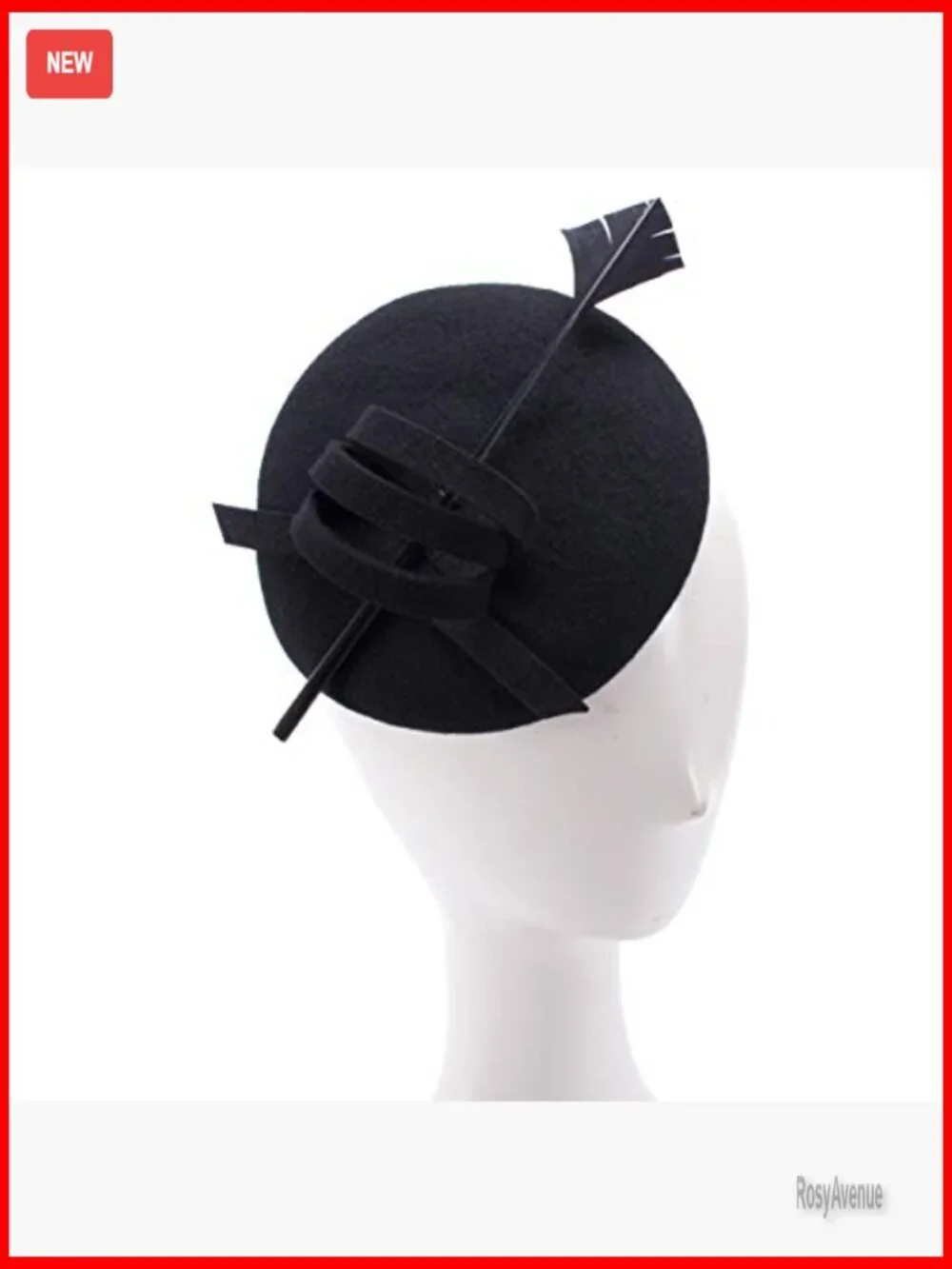 Wool Feather Fascinator Hat for Cocktail Party Formal Occasions